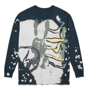 Travis Scott Cactus Jack Kaws For Fragment Tie-Dye Long Sleeve Tee Size Large